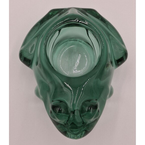 INDIANA ART GLASS GREEN SITTING FROG VOTIVE CANDLE HOLDER PAPERWEIGHT Vintage #2 - Picture 6 of 11
